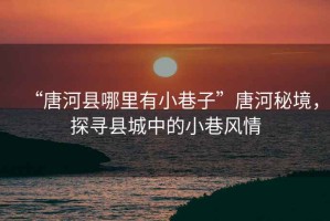 “唐河縣哪里有小巷子”唐河秘境，探尋縣城中的小巷風(fēng)情