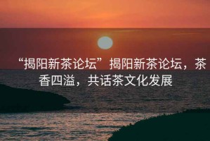 “揭陽新茶論壇”揭陽新茶論壇，茶香四溢，共話茶文化發(fā)展
