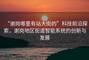 “謝崗哪里有站大街的”科技前沿探索，謝崗地區(qū)街道智能系統(tǒng)的創(chuàng)新與發(fā)展