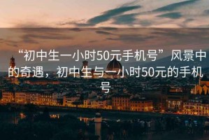“初中生一小時(shí)50元手機(jī)號(hào)”風(fēng)景中的奇遇，初中生與一小時(shí)50元的手機(jī)號(hào)
