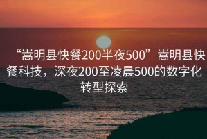 “嵩明縣快餐200半夜500”嵩明縣快餐科技，深夜200至凌晨500的數(shù)字化轉(zhuǎn)型探索