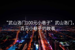 “武山洛門100元小巷子”武山洛門，百元小巷子的故事