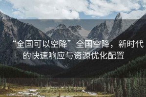 “全國可以空降”全國空降，新時代的快速響應與資源優(yōu)化配置