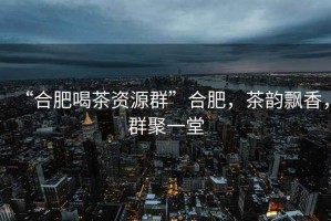 “合肥喝茶資源群”合肥，茶韻飄香，群聚一堂