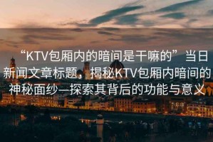“KTV包廂內(nèi)的暗間是干嘛的”當(dāng)日新聞文章標(biāo)題，揭秘KTV包廂內(nèi)暗間的神秘面紗—探索其背后的功能與意義
