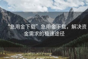 “急用金下載”急用金下載，解決資金需求的極速途徑