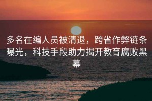 多名在編人員被清退，跨省作弊鏈條曝光，科技手段助力揭開教育腐敗黑幕