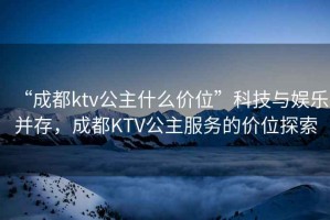 “成都ktv公主什么價位”科技與娛樂并存，成都KTV公主服務的價位探索