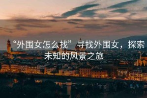 “外圍女怎么找”尋找外圍女，探索未知的風(fēng)景之旅