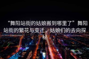 “舞陽站街的姑娘搬到哪里了”舞陽站街的繁花與變遷，姑娘們的去向探秘