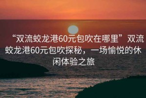 “雙流蛟龍港60元包吹在哪里”雙流蛟龍港60元包吹探秘，一場(chǎng)愉悅的休閑體驗(yàn)之旅