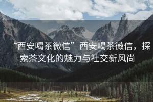 “西安喝茶微信”西安喝茶微信，探索茶文化的魅力與社交新風(fēng)尚