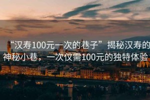 “漢壽100元一次的巷子”揭秘漢壽的神秘小巷，一次僅需100元的獨(dú)特體驗(yàn)