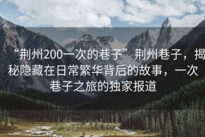 “荊州200一次的巷子”荊州巷子，揭秘隱藏在日常繁華背后的故事，一次巷子之旅的獨(dú)家報(bào)道