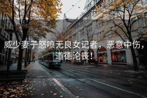 威少妻子怒噴無良女記者，惡意中傷，道德淪喪！