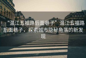 “溫江五福路后面巷子”溫江五福路后面巷子，探索城市隱秘角落的新發(fā)現
