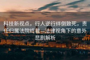 科技新視點(diǎn)，行人逆行絆倒致死，責(zé)任歸屬法院終裁—法律視角下的意外悲劇解析