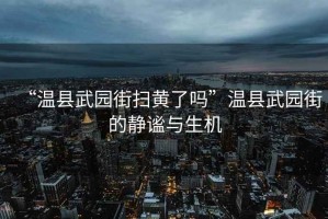 “溫縣武園街掃黃了嗎”溫縣武園街的靜謐與生機
