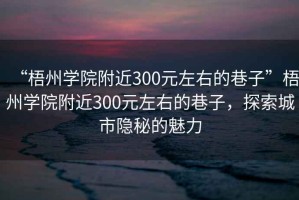 “梧州學(xué)院附近300元左右的巷子”梧州學(xué)院附近300元左右的巷子，探索城市隱秘的魅力