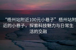 “梧州站附近100元小巷子”梧州站附近的小巷子，探索科技魅力與日常生活的交融