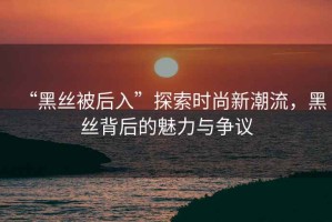 “黑絲被后入”探索時(shí)尚新潮流，黑絲背后的魅力與爭議