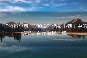 “酒泉小巷子100塊”酒泉小巷子中的秘密，百元探秘之旅