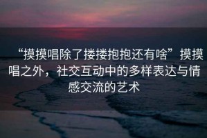 “摸摸唱除了摟摟抱抱還有啥”摸摸唱之外，社交互動中的多樣表達(dá)與情感交流的藝術(shù)