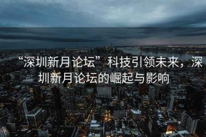 “深圳新月論壇”科技引領(lǐng)未來(lái)，深圳新月論壇的崛起與影響