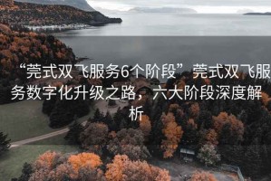 “莞式雙飛服務(wù)6個(gè)階段”莞式雙飛服務(wù)數(shù)字化升級(jí)之路，六大階段深度解析