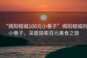 “揭陽榕城100元小巷子”揭陽榕城的小巷子，深度探索百元美食之旅