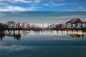 “沙田大泥市場快餐150”沙田大泥市場快餐新動向，150元美食體驗升級