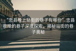 “忠縣晚上站街的巷子有哪些”忠縣夜晚的巷子深度探索，揭秘站街的巷子奧秘