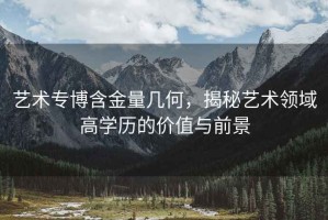 藝術(shù)專博含金量幾何，揭秘藝術(shù)領(lǐng)域高學(xué)歷的價值與前景