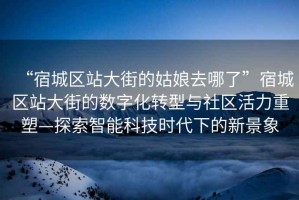 “宿城區(qū)站大街的姑娘去哪了”宿城區(qū)站大街的數(shù)字化轉(zhuǎn)型與社區(qū)活力重塑—探索智能科技時(shí)代下的新景象