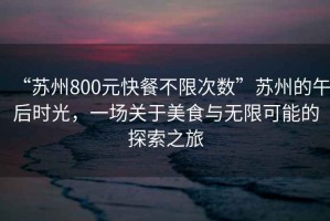 “蘇州800元快餐不限次數(shù)”蘇州的午后時(shí)光，一場(chǎng)關(guān)于美食與無(wú)限可能的探索之旅