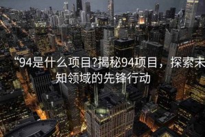 “94是什么項目?揭秘94項目，探索未知領(lǐng)域的先鋒行動