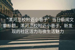 “漯河衛(wèi)校附近小巷子”當(dāng)日新聞文章標(biāo)題，漯河衛(wèi)校附近小巷子，新發(fā)現(xiàn)的社區(qū)活力與夜生活魅力