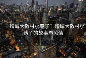 “增城大敦村小巷子”增城大敦村小巷子的故事與風(fēng)情
