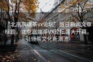 “北京高端茶vx論壇”當日新聞文章標題，北京高端茶VX論壇盛大開幕，引領茶文化新潮流