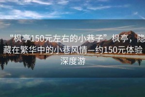 “楓亭150元左右的小巷子”楓亭，隱藏在繁華中的小巷風(fēng)情—約150元體驗(yàn)深度游