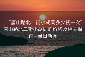 “唐山路北二街小胡同多少錢一次”唐山路北二街小胡同的價(jià)格及相關(guān)探討—當(dāng)日新聞