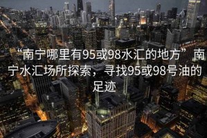 “南寧哪里有95或98水匯的地方”南寧水匯場所探索，尋找95或98號油的足跡