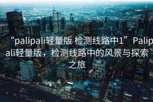 “palipali輕量版 檢測線路中1”Palipali輕量版，檢測線路中的風(fēng)景與探索之旅