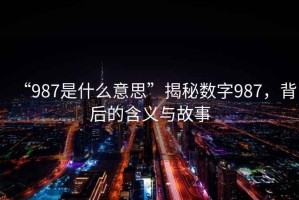 “987是什么意思”揭秘數(shù)字987，背后的含義與故事