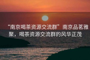 “南京喝茶資源交流群”南京品茗雅聚，喝茶資源交流群的風華正茂