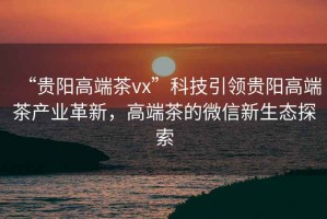 “貴陽(yáng)高端茶vx”科技引領(lǐng)貴陽(yáng)高端茶產(chǎn)業(yè)革新，高端茶的微信新生態(tài)探索