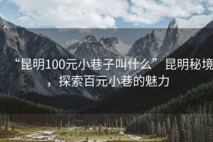 “昆明100元小巷子叫什么”昆明秘境，探索百元小巷的魅力
