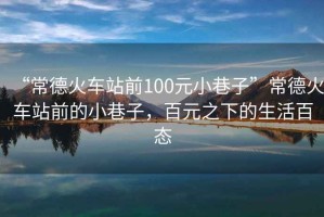 “常德火車站前100元小巷子”常德火車站前的小巷子，百元之下的生活百態(tài)