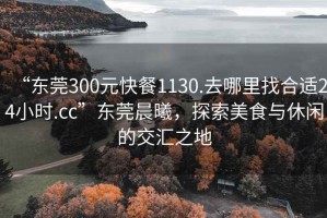 “東莞300元快餐1130.去哪里找合適24小時.cc”東莞晨曦，探索美食與休閑的交匯之地