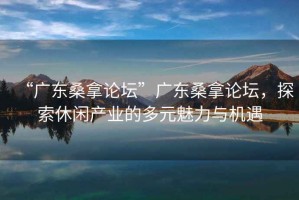 “廣東桑拿論壇”廣東桑拿論壇，探索休閑產(chǎn)業(yè)的多元魅力與機(jī)遇